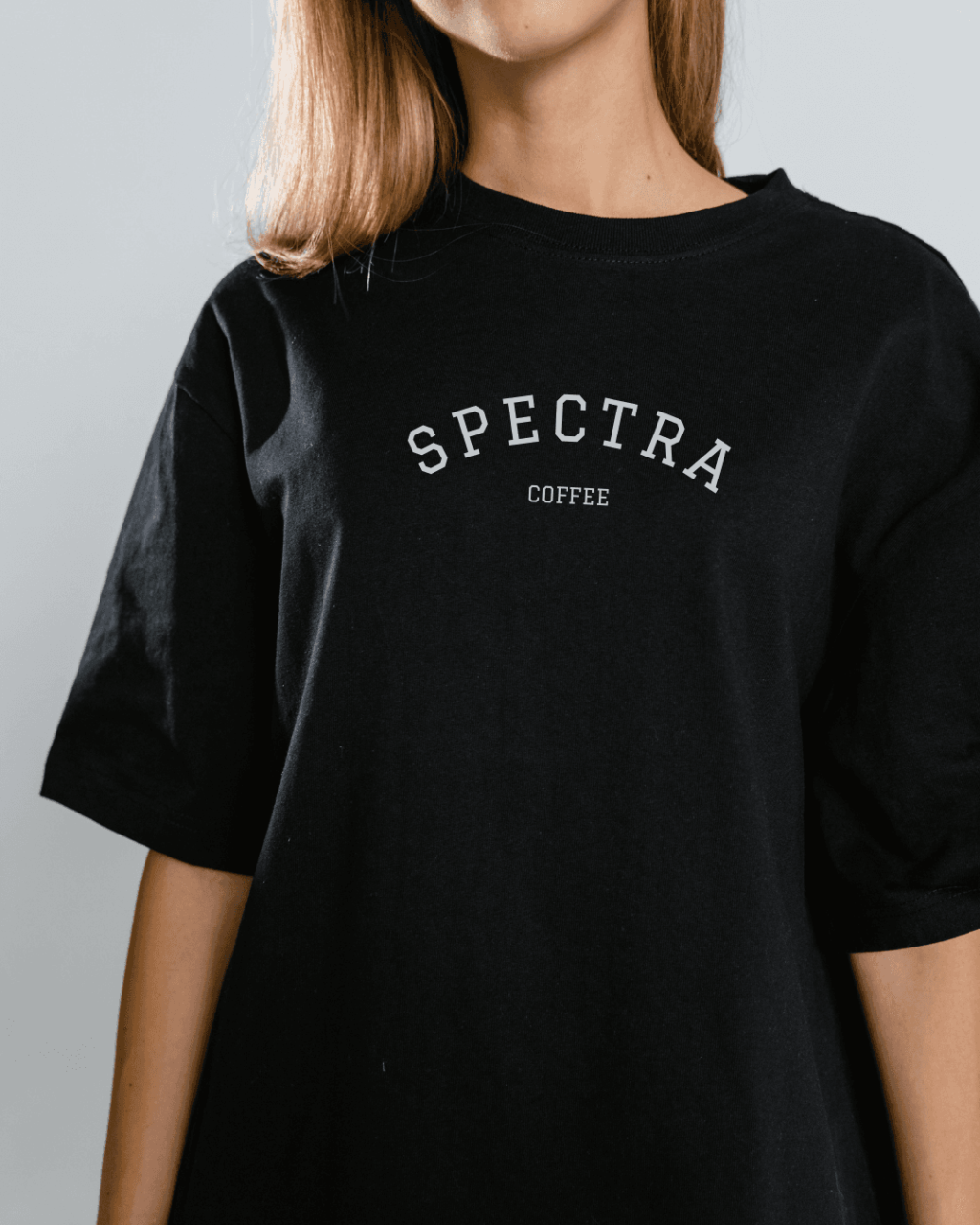Spectra Coffee Oversized Black T-Shirt